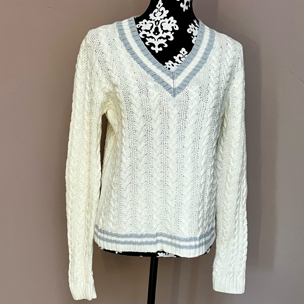 LAUREN RALPH LAUREN Timeless Cable-Knit Cotton & Linen Cricket Sweater
